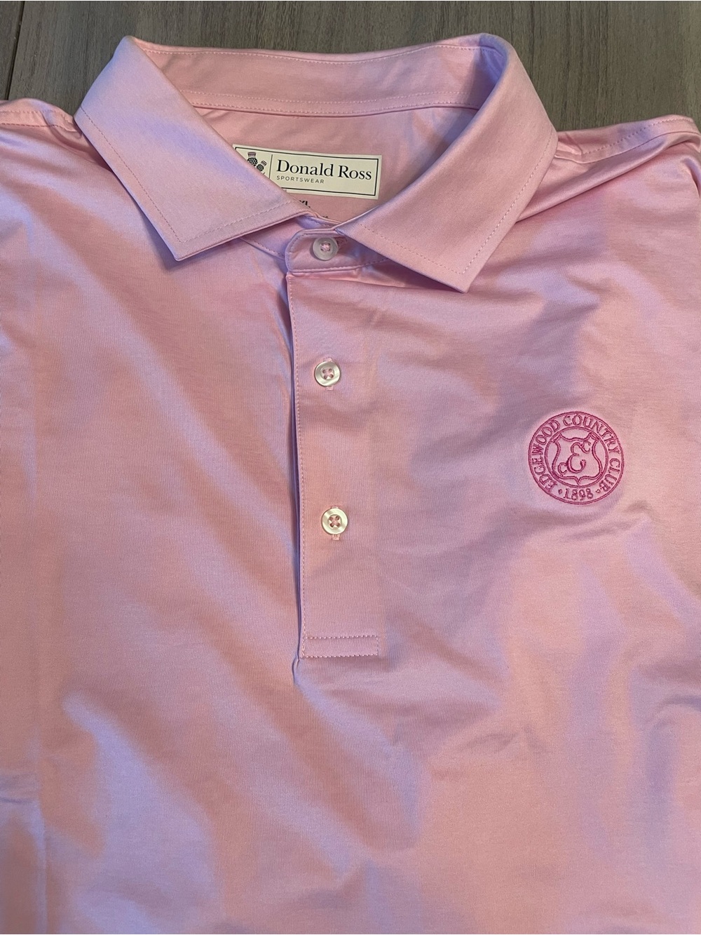 Pink Donald Ross Sportswear Polo – Men’s XXL - Golf polo Edgewood Country Club